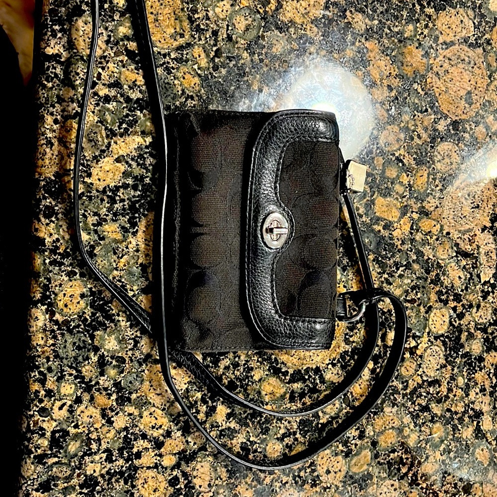 Black crossbody wallet clutch